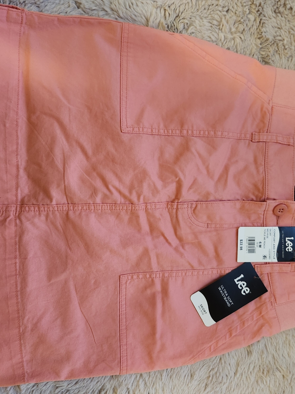 NWT Lee Women's Mid-Rise Utility Skort - Coral (Size 6M)